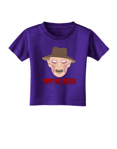 Scary Face With a Hat - Happy Halloween Toddler T-Shirt Dark-Toddler T-Shirt-TooLoud-Purple-2T-Davson Sales