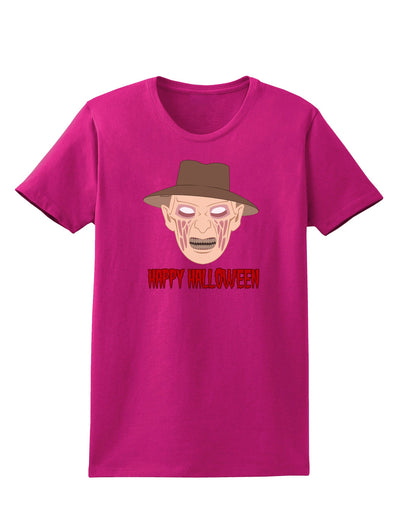 Scary Face With a Hat - Happy Halloween Womens Dark T-Shirt-Womens T-Shirt-TooLoud-Hot-Pink-Small-Davson Sales