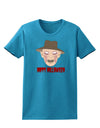 Scary Face With a Hat - Happy Halloween Womens Dark T-Shirt-Womens T-Shirt-TooLoud-Turquoise-X-Small-Davson Sales