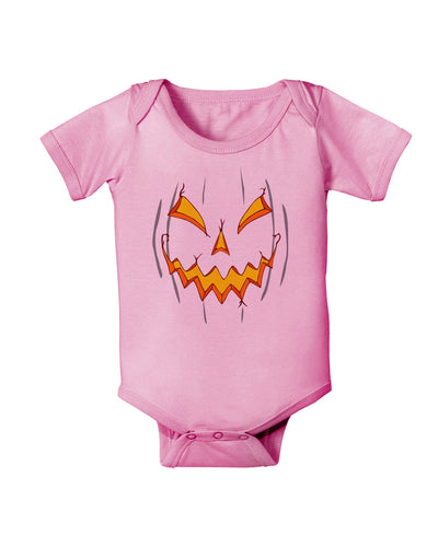 Scary Glow Evil Jack O Lantern Pumpkin Baby Romper Bodysuit-Baby Romper-TooLoud-Light-Pink-06-Months-Davson Sales