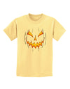 Scary Glow Evil Jack O Lantern Pumpkin Childrens T-Shirt-Childrens T-Shirt-TooLoud-Daffodil-Yellow-X-Small-Davson Sales