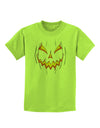 Scary Glow Evil Jack O Lantern Pumpkin Childrens T-Shirt-Childrens T-Shirt-TooLoud-Lime-Green-X-Small-Davson Sales