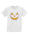 Scary Glow Evil Jack O Lantern Pumpkin Childrens T-Shirt-Childrens T-Shirt-TooLoud-White-X-Small-Davson Sales