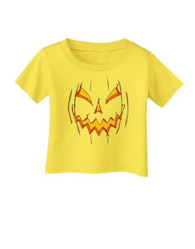 Scary Glow Evil Jack O Lantern Pumpkin Infant T-Shirt-Infant T-Shirt-TooLoud-Yellow-06-Months-Davson Sales