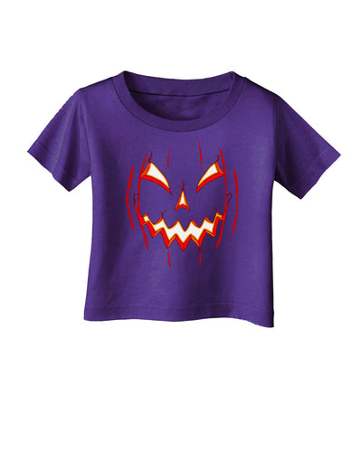 Scary Glow Evil Jack O Lantern Pumpkin Infant T-Shirt Dark-Infant T-Shirt-TooLoud-Purple-06-Months-Davson Sales