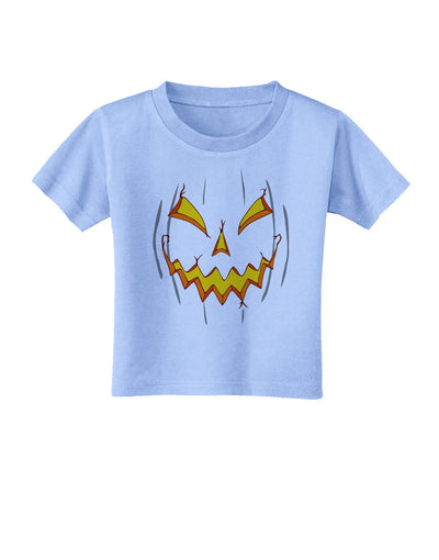 Scary Glow Evil Jack O Lantern Pumpkin Toddler T-Shirt-Toddler T-Shirt-TooLoud-Aquatic-Blue-2T-Davson Sales