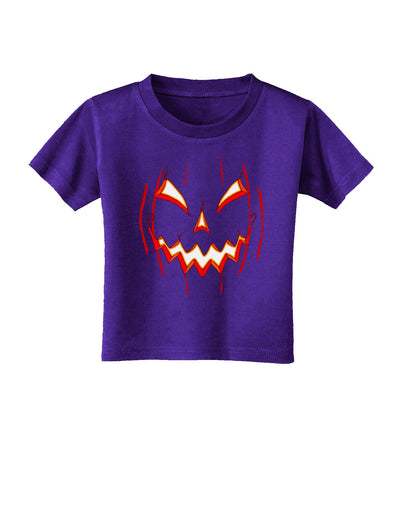 Scary Glow Evil Jack O Lantern Pumpkin Toddler T-Shirt Dark-Toddler T-Shirt-TooLoud-Purple-2T-Davson Sales