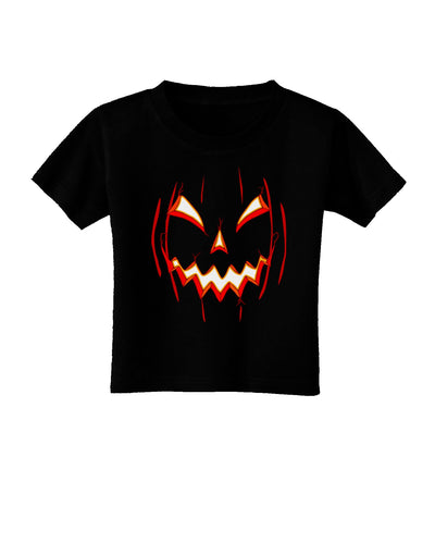 Scary Glow Evil Jack O Lantern Pumpkin Toddler T-Shirt Dark-Toddler T-Shirt-TooLoud-Black-2T-Davson Sales