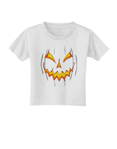 Scary Glow Evil Jack O Lantern Pumpkin Toddler T-Shirt-Toddler T-Shirt-TooLoud-White-2T-Davson Sales