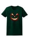 Scary Glow Evil Jack O Lantern Pumpkin Womens Dark T-Shirt-TooLoud-Forest-Green-Small-Davson Sales