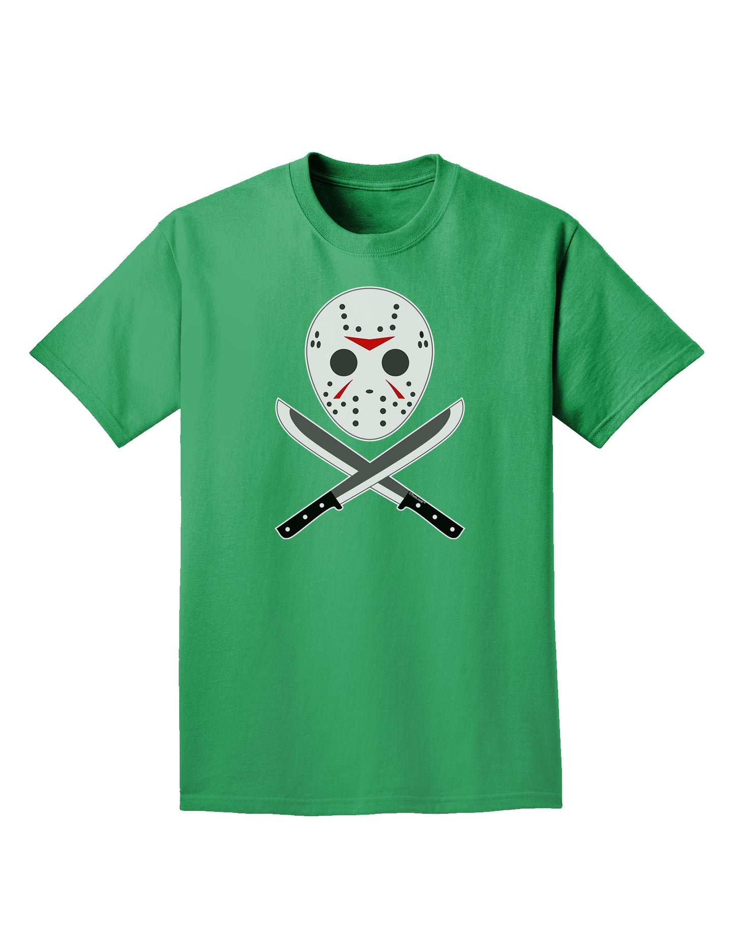 Scary Mask With Machete - Halloween Adult Dark T-Shirt-Mens T-Shirt-TooLoud-Kelly-Green-Small-Davson Sales