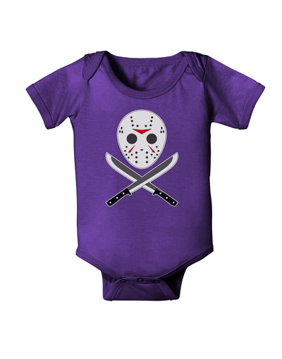 Scary Mask With Machete - Halloween Baby Romper Bodysuit Dark-Baby Romper-TooLoud-Purple-06-Months-Davson Sales