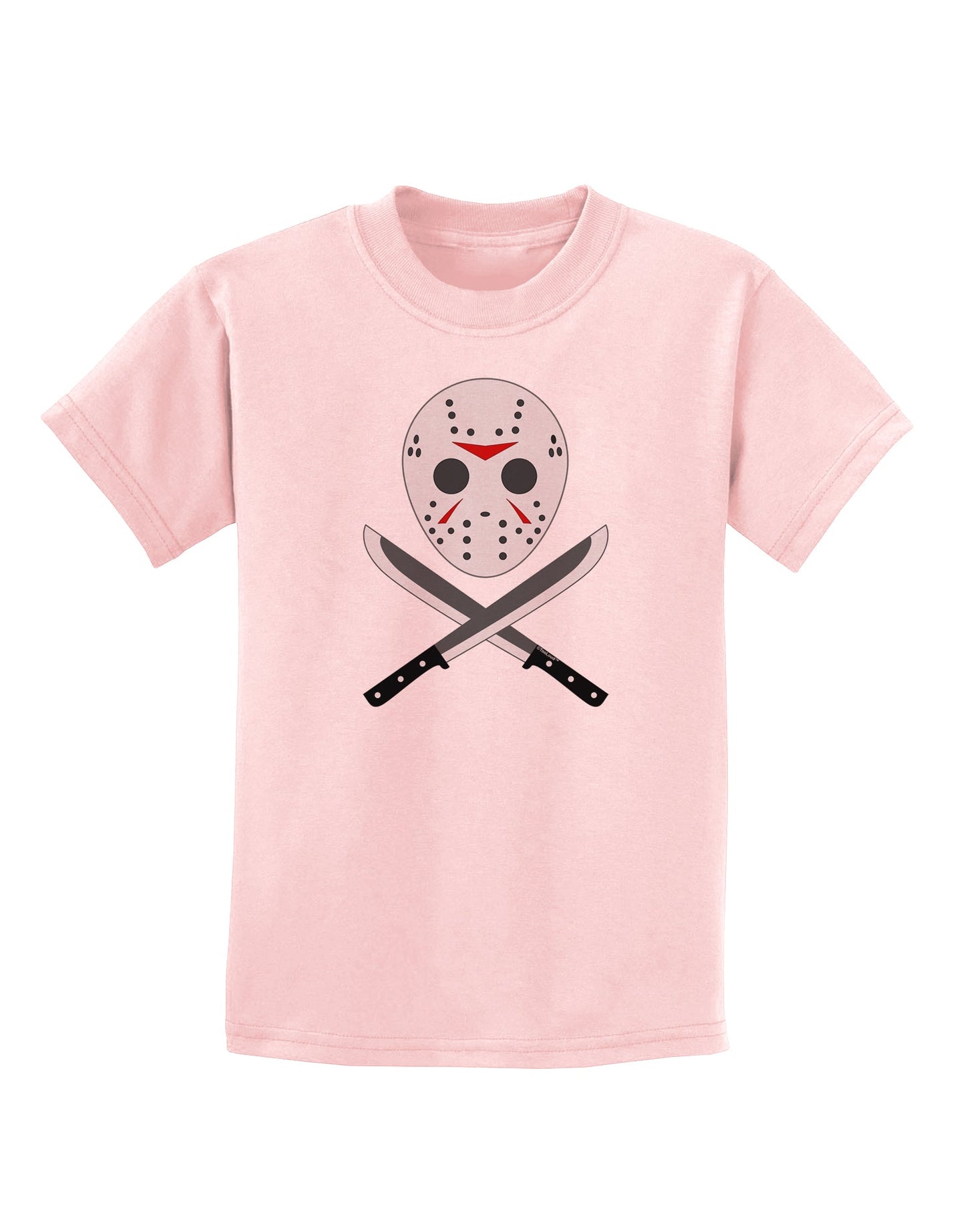 Scary Mask With Machete - Halloween Childrens T-Shirt-Childrens T-Shirt-TooLoud-PalePink-X-Small-Davson Sales