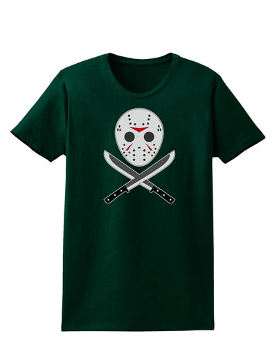 Scary Mask With Machete - Halloween Womens Dark T-Shirt-Womens T-Shirt-TooLoud-Forest-Green-Small-Davson Sales