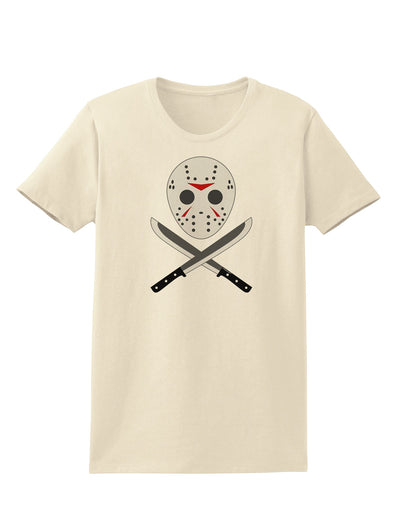 Scary Mask With Machete - Halloween Womens T-Shirt-Womens T-Shirt-TooLoud-Natural-X-Small-Davson Sales