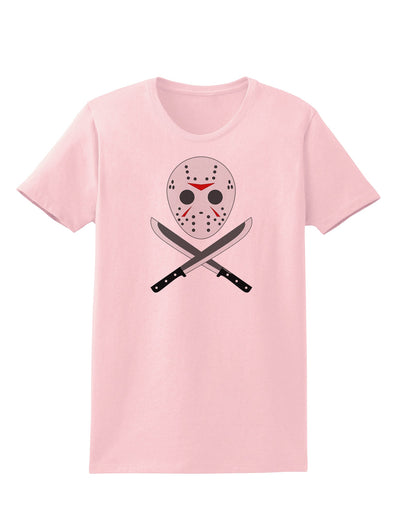 Scary Mask With Machete - Halloween Womens T-Shirt-Womens T-Shirt-TooLoud-PalePink-X-Small-Davson Sales