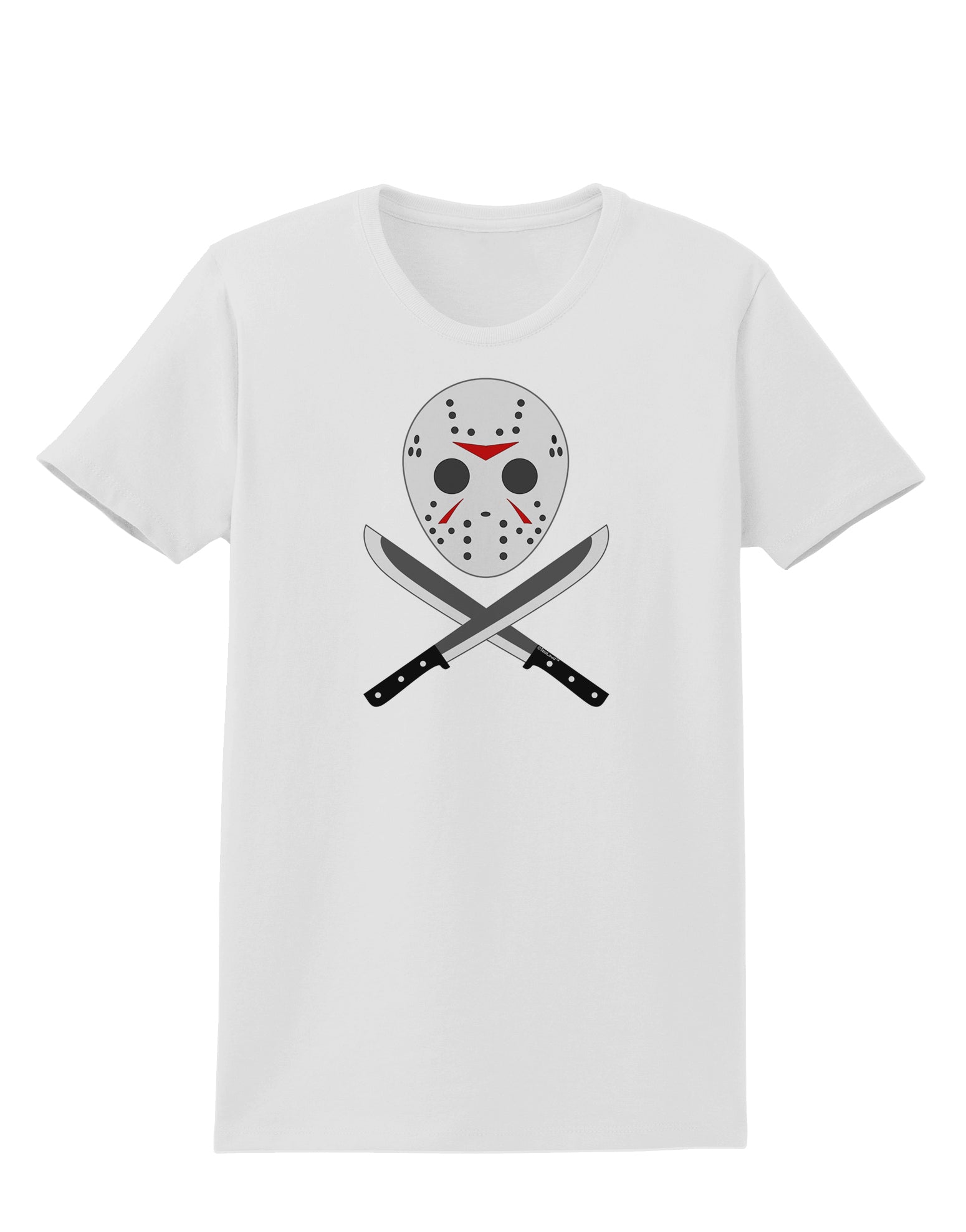 Scary Mask With Machete - Halloween Womens T-Shirt-Womens T-Shirt-TooLoud-White-X-Small-Davson Sales