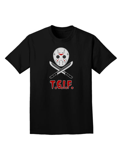 Scary Mask With Machete - TGIF Adult Dark T-Shirt-Mens T-Shirt-TooLoud-Black-Small-Davson Sales