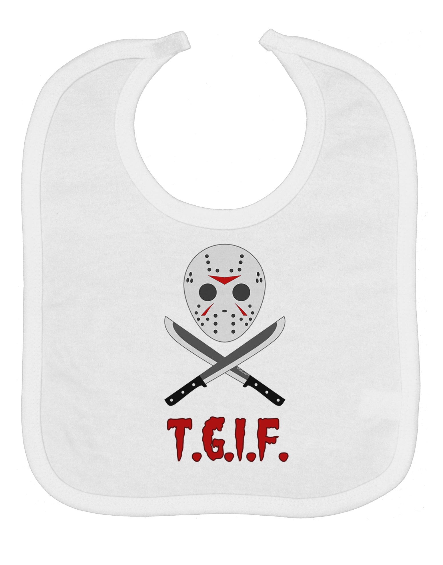Scary Mask With Machete - TGIF Baby Bib