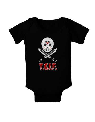 Scary Mask With Machete - TGIF Baby Romper Bodysuit Dark-Baby Romper-TooLoud-Black-06-Months-Davson Sales