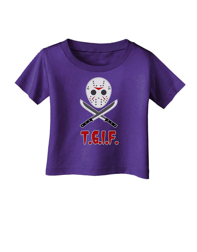 Scary Mask With Machete - TGIF Infant T-Shirt Dark-Infant T-Shirt-TooLoud-Purple-06-Months-Davson Sales