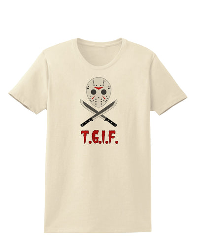 Scary Mask With Machete - TGIF Womens T-Shirt-Womens T-Shirt-TooLoud-Natural-X-Small-Davson Sales