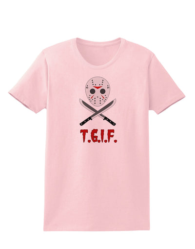 Scary Mask With Machete - TGIF Womens T-Shirt-Womens T-Shirt-TooLoud-PalePink-X-Small-Davson Sales