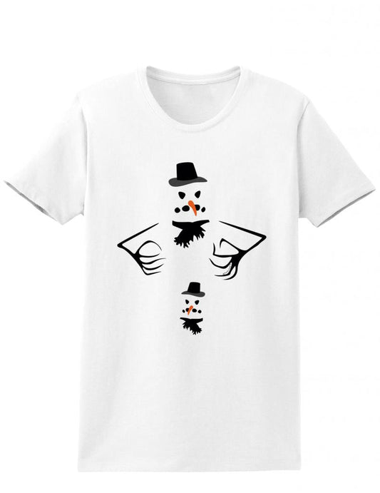 Scary Snowman Freaky Face Womens T-Shirt-Womens T-Shirt-TooLoud-White-Small-Davson Sales