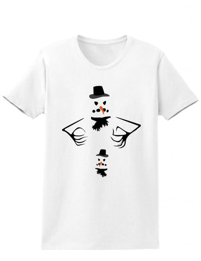 Scary Snowman Freaky Face Womens T-Shirt-Womens T-Shirt-TooLoud-White-Small-Davson Sales