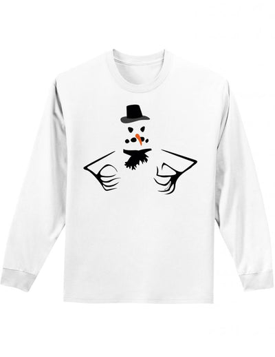 Scary Snowman Long Sleeve Unisex Mens and Womens T-Shirt-Womens T-Shirt-TooLoud-White-Small-Davson Sales