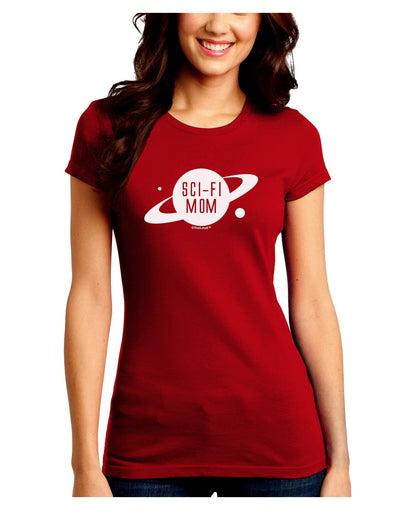 Sci-Fi Mom - Mother's Day Design Juniors Crew Dark T-Shirt-T-Shirts Juniors Tops-TooLoud-Red-Juniors Fitted Small-Davson Sales