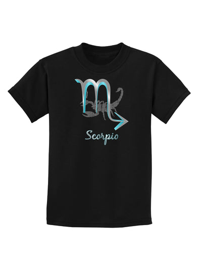 Scorpio Symbol Childrens Dark T-Shirt-Childrens T-Shirt-TooLoud-Black-X-Small-Davson Sales