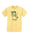 Scorpio Symbol Childrens T-Shirt-Childrens T-Shirt-TooLoud-Daffodil-Yellow-X-Small-Davson Sales