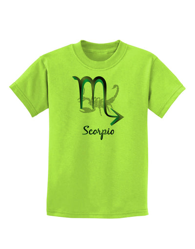 Scorpio Symbol Childrens T-Shirt-Childrens T-Shirt-TooLoud-Lime-Green-X-Small-Davson Sales