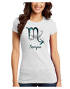 Scorpio Symbol Juniors Petite T-Shirt-T-Shirts Juniors Tops-TooLoud-White-Juniors Fitted X-Small-Davson Sales