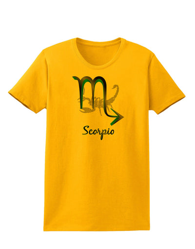 Scorpio Symbol Womens T-Shirt-Womens T-Shirt-TooLoud-Gold-X-Small-Davson Sales