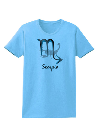 Scorpio Symbol Womens T-Shirt-Womens T-Shirt-TooLoud-Aquatic-Blue-X-Small-Davson Sales