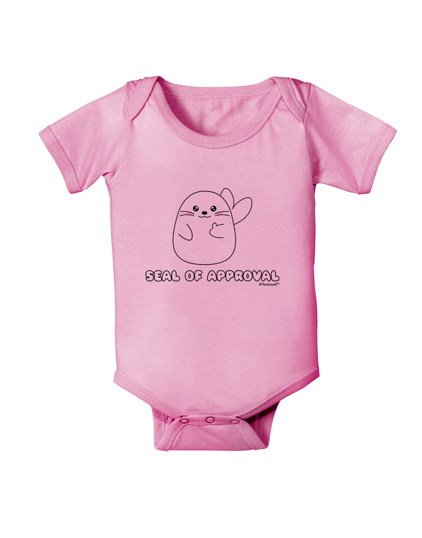 Seal of Approval Baby Romper Bodysuit by TooLoud-Baby Romper-TooLoud-Light-Pink-06-Months-Davson Sales