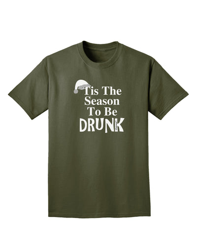 Season To Be Drunk BnW Adult Dark T-Shirt-Mens T-Shirt-TooLoud-Military-Green-Small-Davson Sales