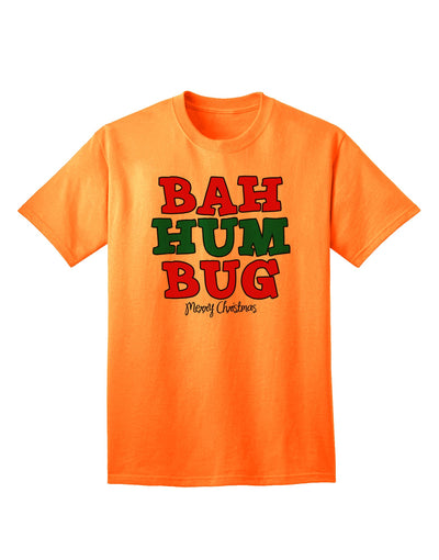Seasonal Bah Humbug Merry Christmas Adult T-Shirt - A Festive Essential for Holiday Wardrobe-Mens T-shirts-TooLoud-Neon-Orange-Small-Davson Sales