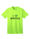 Seattle Heart Flag Adult T-Shirt - Embrace the Distressed Style with TooLoud-Mens T-shirts-TooLoud-Neon-Green-Small-Davson Sales