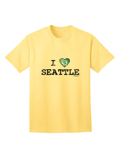 Seattle Heart Flag Adult T-Shirt - Embrace the Distressed Style with TooLoud-Mens T-shirts-TooLoud-Yellow-Small-Davson Sales