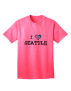 Seattle Heart Flag Adult T-Shirt - Embrace the Distressed Style with TooLoud-Mens T-shirts-TooLoud-Neon-Pink-Small-Davson Sales