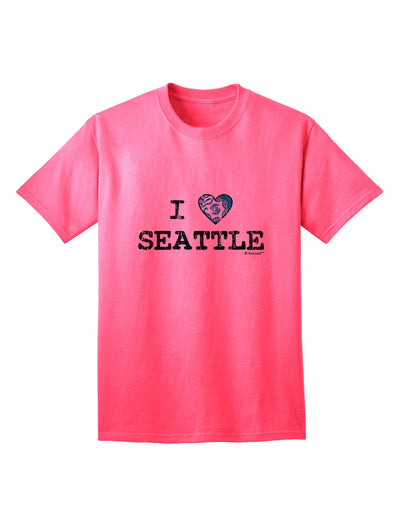 Seattle Heart Flag Adult T-Shirt - Embrace the Distressed Style with TooLoud-Mens T-shirts-TooLoud-Neon-Pink-Small-Davson Sales