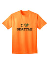 Seattle Heart Flag Adult T-Shirt - Embrace the Distressed Style with TooLoud-Mens T-shirts-TooLoud-Neon-Orange-Small-Davson Sales