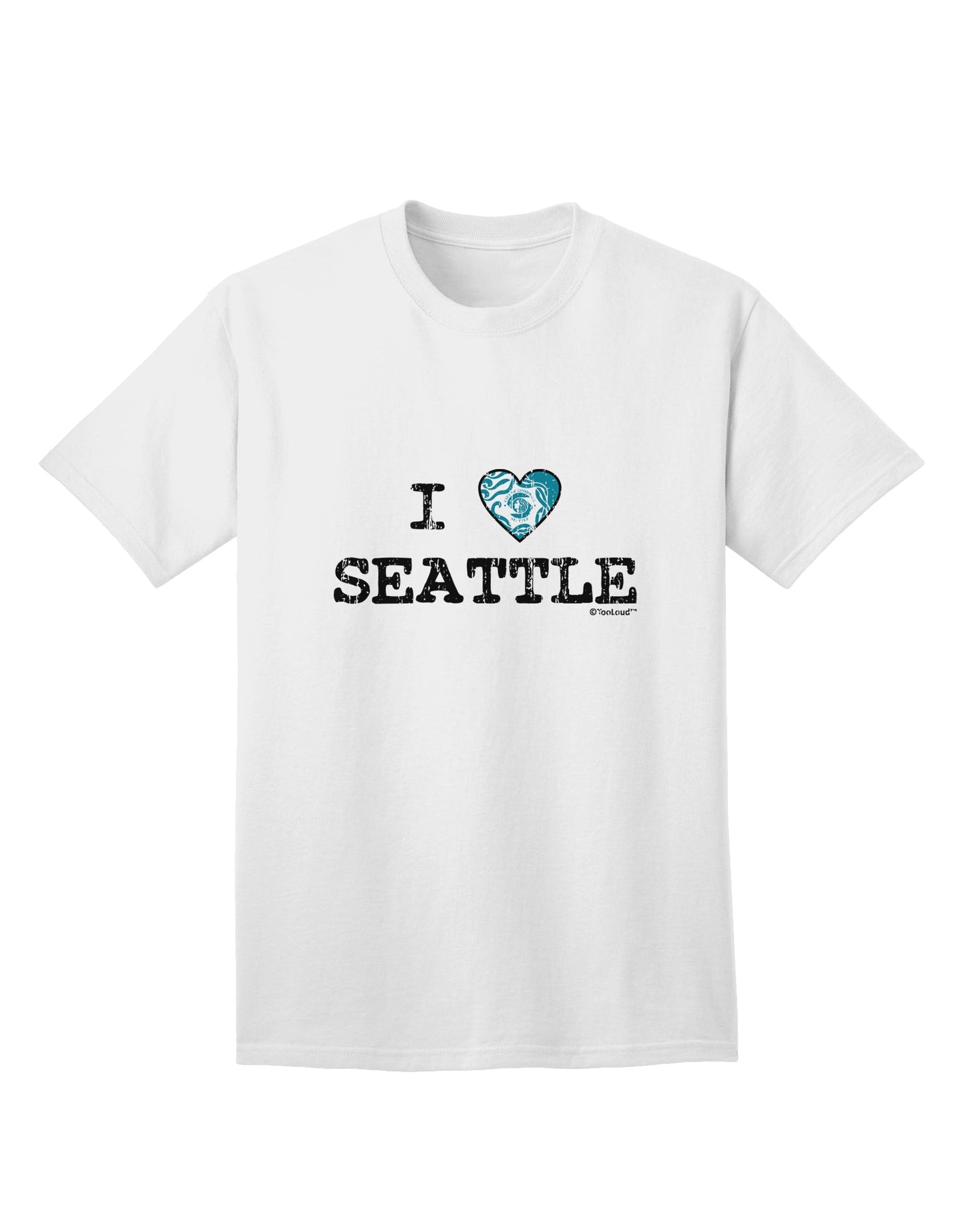 Seattle Heart Flag Adult T-Shirt - Embrace the Distressed Style with TooLoud-Mens T-shirts-TooLoud-White-Small-Davson Sales