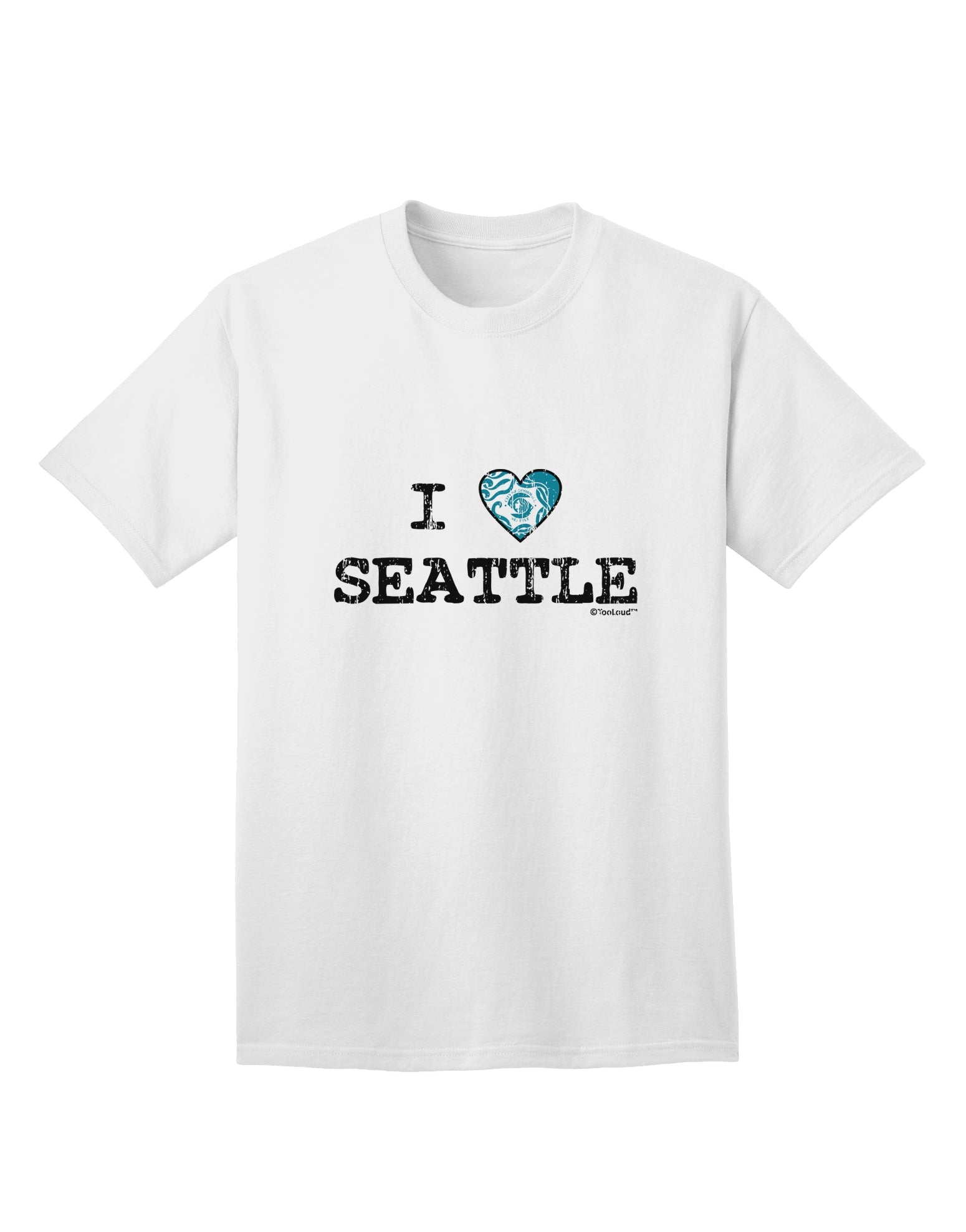 Seattle Heart Flag Adult T-Shirt - Embrace the Distressed Style with TooLoud-Mens T-shirts-TooLoud-White-Small-Davson Sales