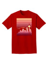 Seattle Skyline Sunrise Adult Dark T-Shirt-Mens T-Shirt-TooLoud-Red-Small-Davson Sales