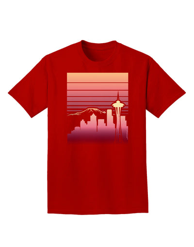 Seattle Skyline Sunrise Adult Dark T-Shirt-Mens T-Shirt-TooLoud-Red-Small-Davson Sales