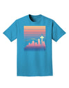 Seattle Skyline Sunrise Adult Dark T-Shirt-Mens T-Shirt-TooLoud-Turquoise-Small-Davson Sales